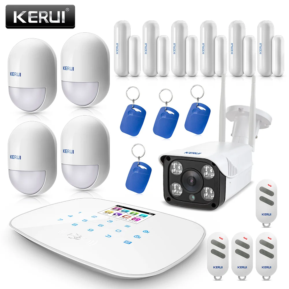 

KERUI G19 Smart Wireless GMS Security Alarm System SMS Low Power Reminding Home Burglar Alarm With 1080P IP Camera