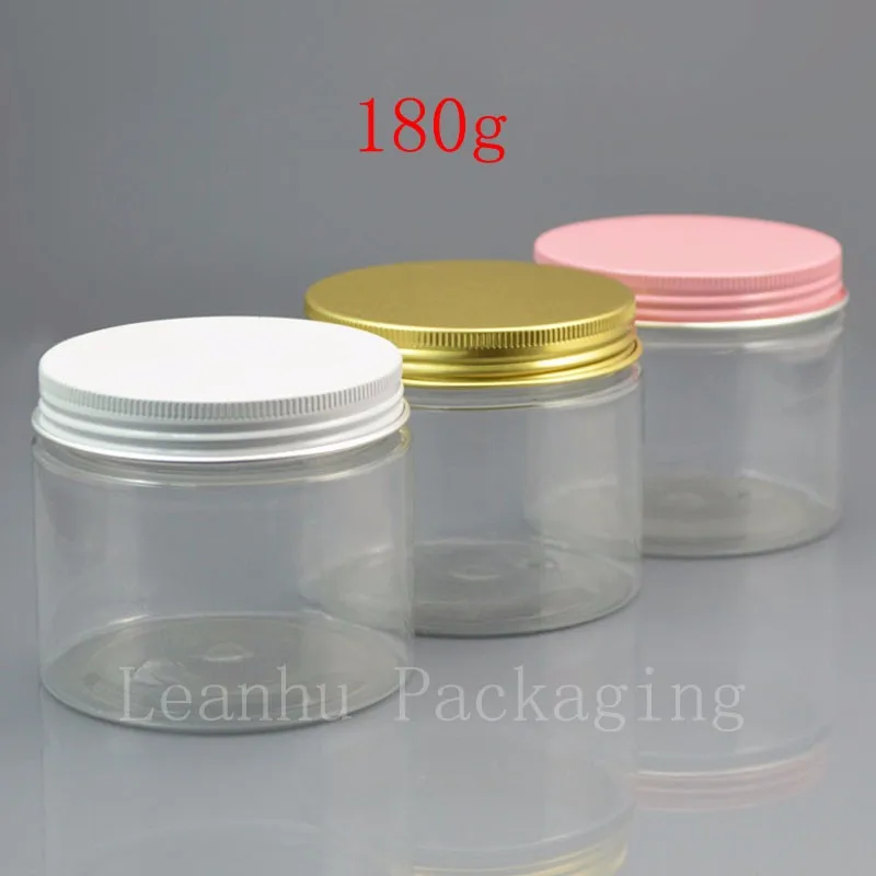 180g grams clear PET Jar,Plastic Jar with colorful cap ,high quality