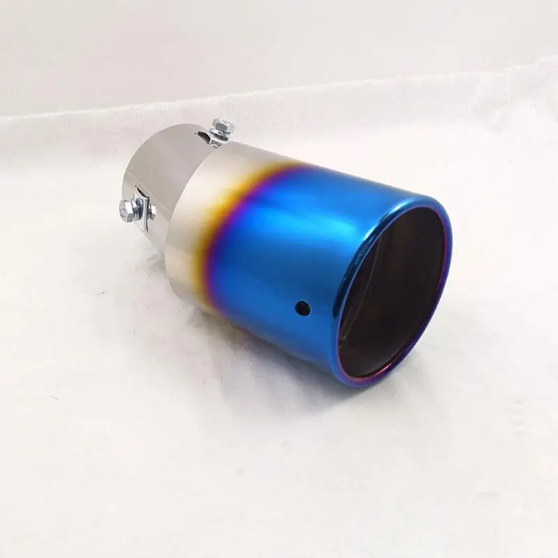 

Car Curved Tail Throat Rear Round Exhaust Pipe Muffler Tip Universal Chrome
