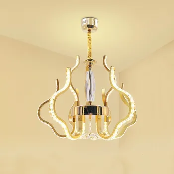 

LED crystal pendant light luxury golden aluminum living room dining room pendant lamp home decoration lighting fixture mx7131054