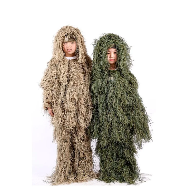 Детский Камуфляжный костюм для пустыни джунглей Ghillie Снайпер камуфляжная одежда