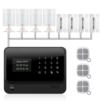 

G90B WiFi Alarm System Home GSM GPRS Burglar Alarm IOS Android APP Control Security Alarm System Set Black Wired Motion Sensor
