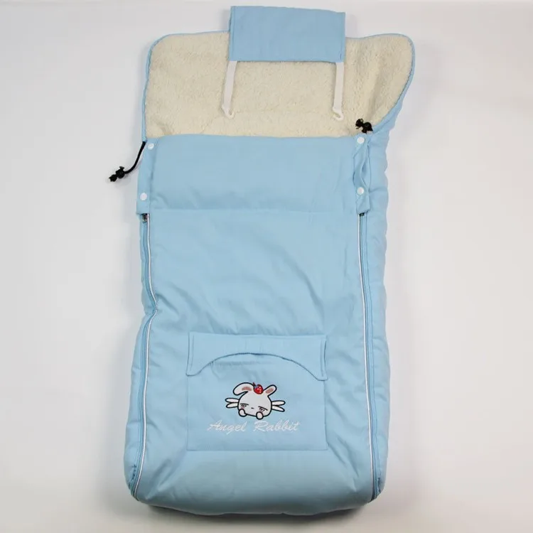 Теплый Конверт для новорожденных, детская коляска, флисовый спальный мешок, сумка для ног, детская складная прогулочная коляска TRQ0335 - Цвет: Синий