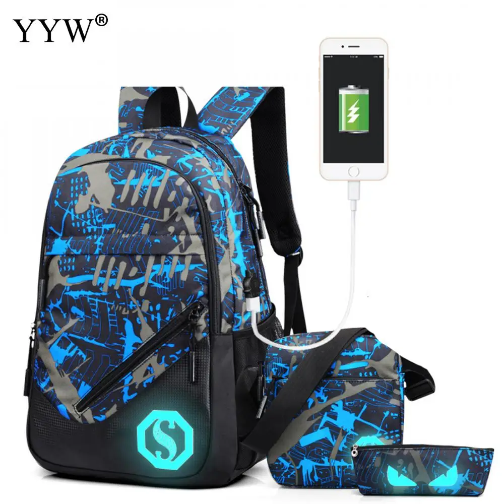 Wholesale High Quality Geometric Unisex Backpack with USB interface