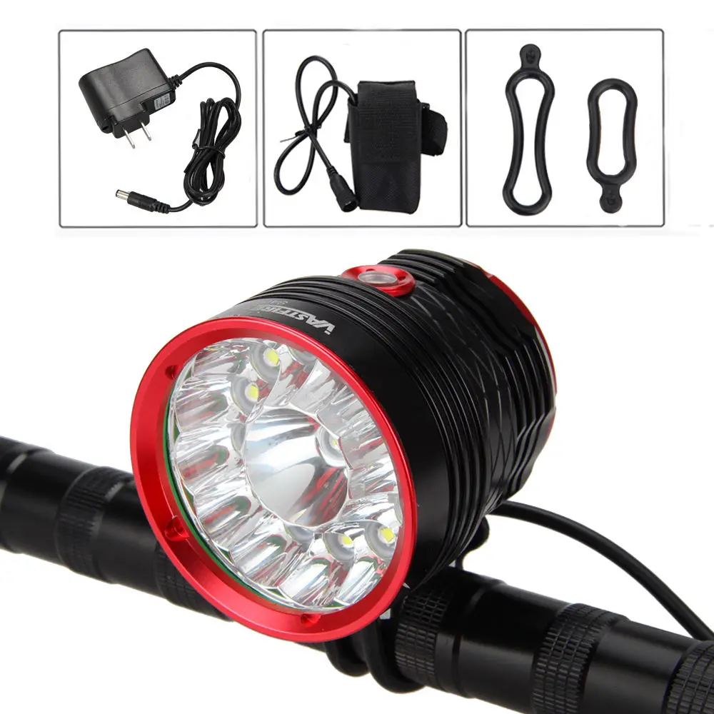 Perfect 30000lm Bike Lamp 14x XML T6 LED Headlight Rechargeable Bicycle Front Light Torch Bike Accessories+8.4v Battery Pack+Charger 5