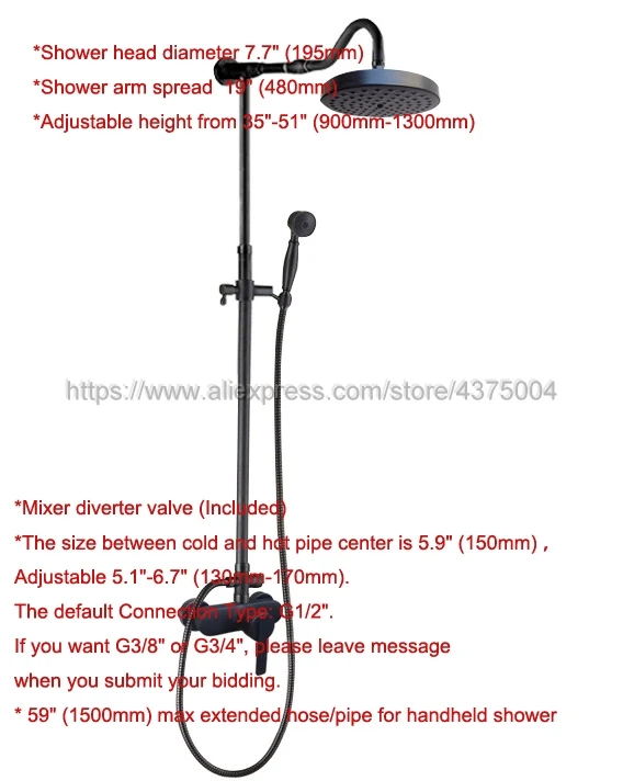 Black Oil Rubbed Brass Bathroom Shower Faucet Bath Faucet Mixer Tap With Hand Shower Head Set Wall Mounted Nhg652