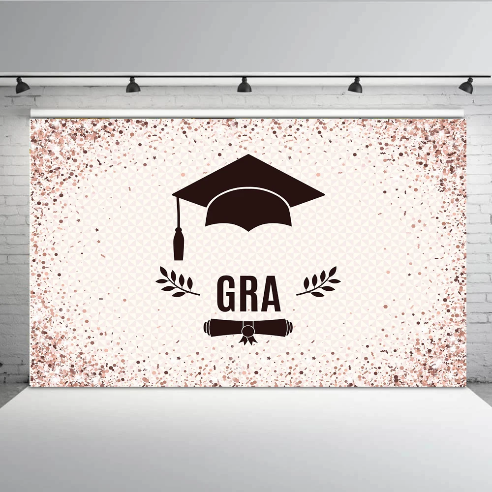 Graduation Party Photography Backdrop Graduation Cap Confetti Background Vinyl Photo Booth Banner Decorations Gy 1052 Background Aliexpress