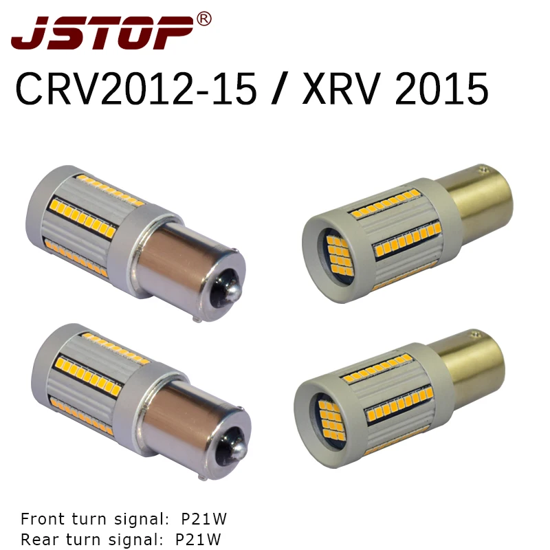JSTOP 4pcs/set high quality P21W 1156 front Turn Signal 1500Lm 12-24V No Hyper Flash Error led canubs lights Rear | Автомобили и