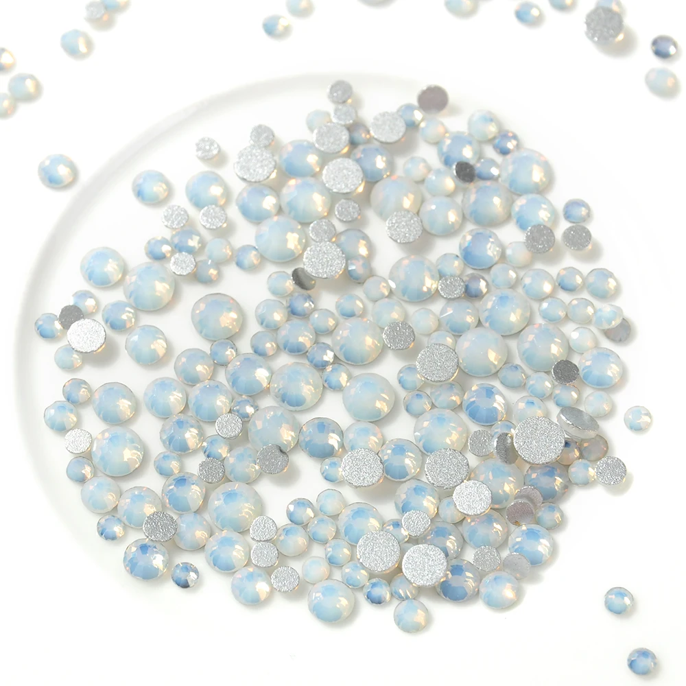 

1 Pack Mix White Opal Crystal Nail Art Rhinestones 3d Charm Glass Flatback Non Hotfix DIY Nail Jewelry Sticker Decorations