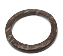 Doreen Box Lovely Coconut Shell Closed Jump Rings Coffee 4cm Dia,20PCs (B22716)