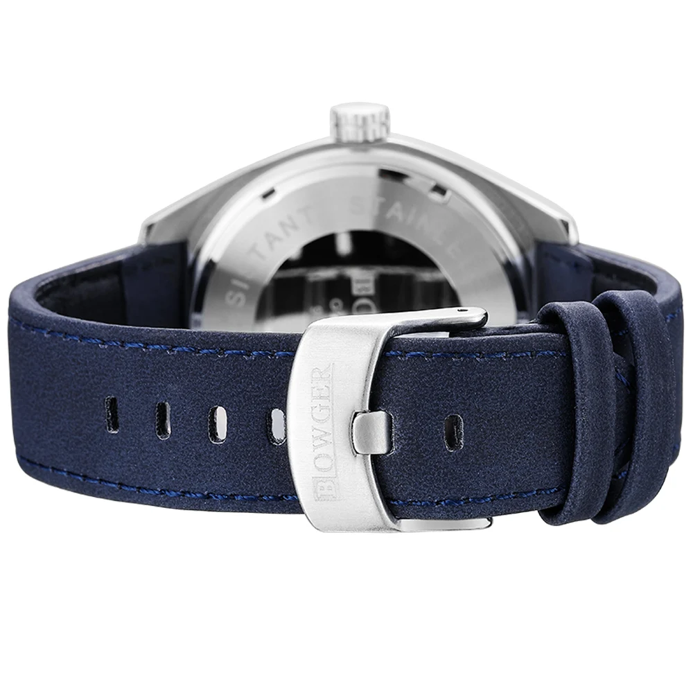 BOWGER Fashion Casual Brand Waterproof Quartz Watch Men Military Stainless Steel Sports Watches Man Clock Relogio Masculino (8)
