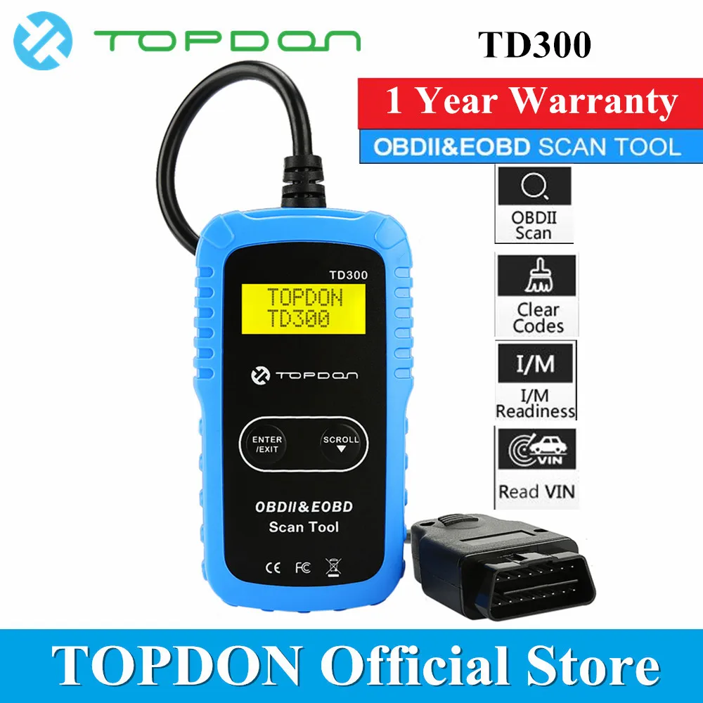 TOPDON TD300 OBD2 Scanner Auto Car Diagnostic Tool Code Reader Scan Automotive Autoscanner OBDII OBD 2 Scaner Autel AL301 MS300 TOPDON TD300 OBD2 Scanner Auto Car Diagnostic Tool Code Reader Scan Automotive Autoscanner OBDII OBD 2 Scaner Autel AL301 MS300