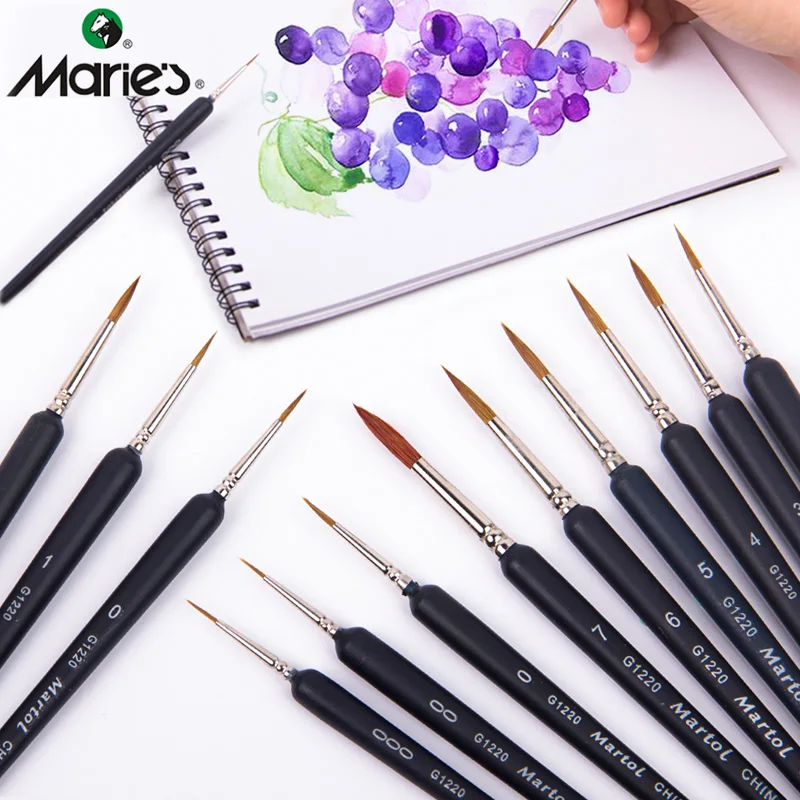 

9pcs /set Fine Detail Brushes with Triangular Handles, Miniature Brush for Fine Detailing & Art Painting,Acrylic&Nail, Models