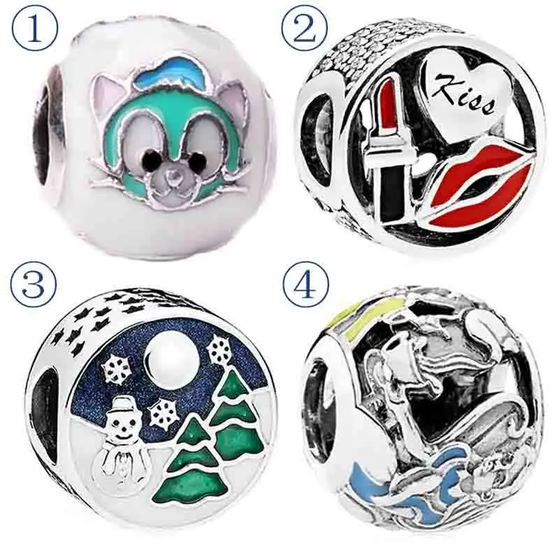 

Enamel Gelatoni Cool Cat Glamour Kiss Snowy & Alice In Wonderland Beads Fit Pandora Bracelet 925 Sterling Silver Charm Jewelry