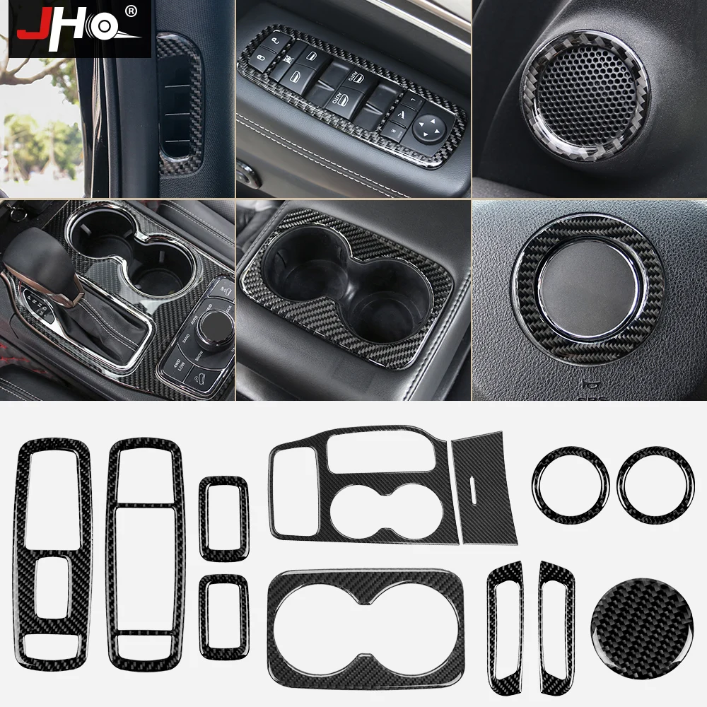 JHO накладка из углеродного волокна для Jeep Grand Cherokee 2014 2018 15 16 17 переключатель