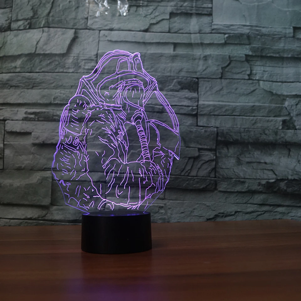 

7 Colorful Gradual Change 3D Led Night Lights Firemen Modeling Table Lamp Usb Bedside Decor Creative Firefighter Lighting Gifts
