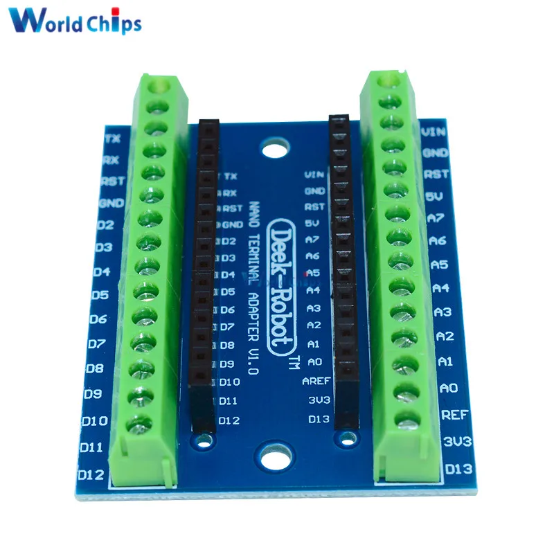 Стандартная Клеммная плата адаптера для Arduino Nano 3,0 V3.0 AVR ATMEGA328P ATMEGA328P-AU модуль расширения