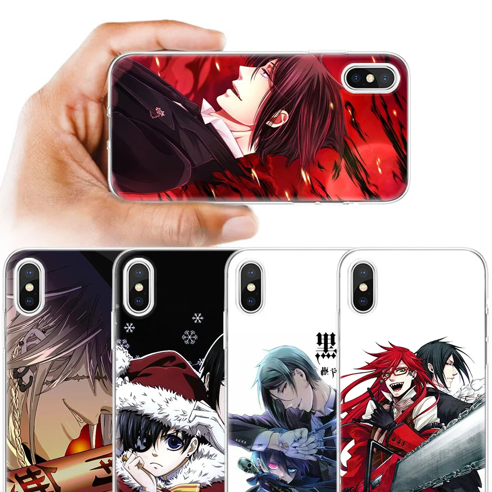 

Black Butler Anime Cartoon Soft Cover Case For Apple iPhone X XR XS MAS 5 5S SE 5C 6 6S 8 6/6S 8/8S Plus For iPhone 7 7S Plus