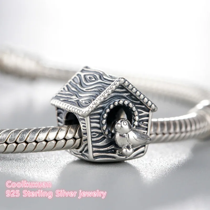 

2019 new Spring 100% Original 925 Sterling Silver Spring Bird House Charm Beads Fit Pandora Charms Bracelet Diy Jewelry Making