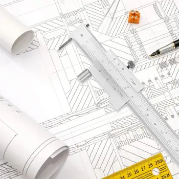 

0-200mm Stainless Steel Vernier Caliper With Carbide Scriber Parallel Marking Gauging Ruler Measuring Instrument Tool