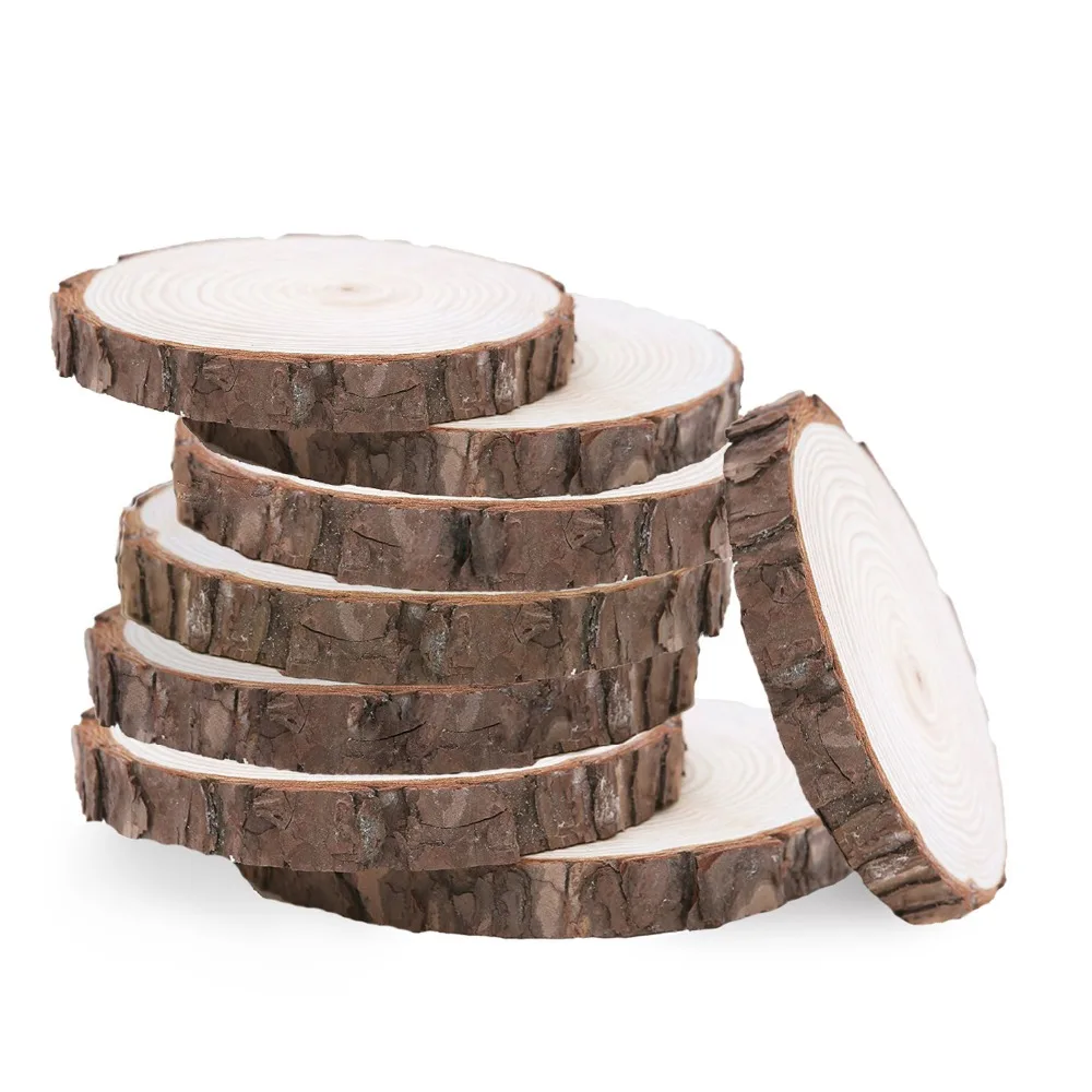 Us 5 03 30 Off 10pcs Unfinished Natural Round Wood Slices Circles With Tree Bark Log Discs For Diy Crafts Wedding Party Decoration In Us 5 03 30 Off 10pcs Unfinished Natural Round Wood Slices Circles With Tree Bark Log Discs For Diy Crafts Wedding Party Decoration In