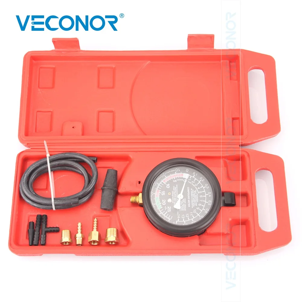 

TU-1 Vacuum Fuel Pump Pressure Testing Gauge Set Tool Kit With Red Case