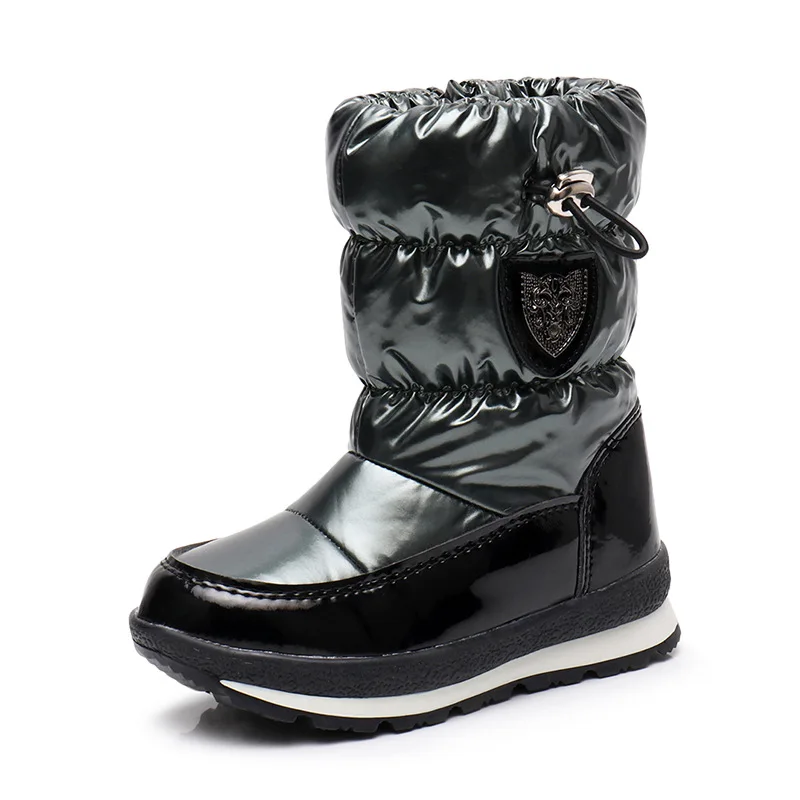 

Mudipanda Winter Boots For Girls Boys Kid's Boots 2018 New Waterproof Botas Thickening Snow Gold Dark Green 26 27 28 29 30 Size
