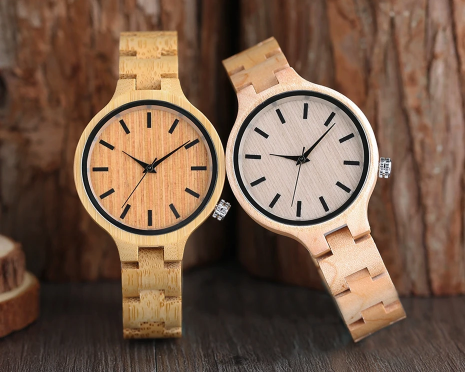 Women's Watches Top Brand Luxury Casual Quartz Wooden Watch 100% Natural Wood Full Bamboo Bangle Wristwatch relogio de Madeira 2017 Women Christmas Gifts (13)