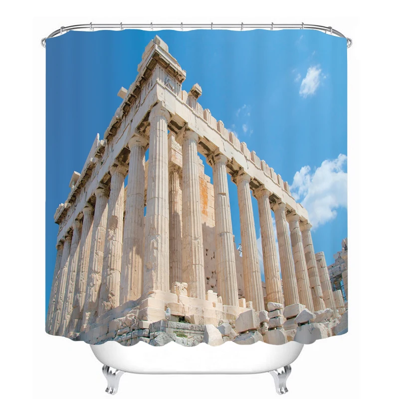 MYRU 3D Print Waterproof Building Shower Curtains Bath ...