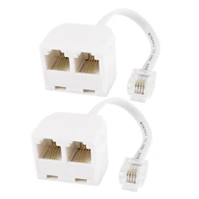 Wsfs Горячие 2 шт. 6P4C RJ11 Dual женщины к мужчине телефонный кабель Splitter адаптер