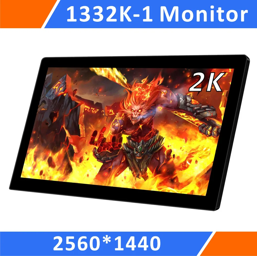 

Portable Monitor, 2560*1440 IPS LCD Display With Hdmi Input,USB Powered,Ultra Slim ,CNC Alu Shell,Built In Speakers(1332K-1)