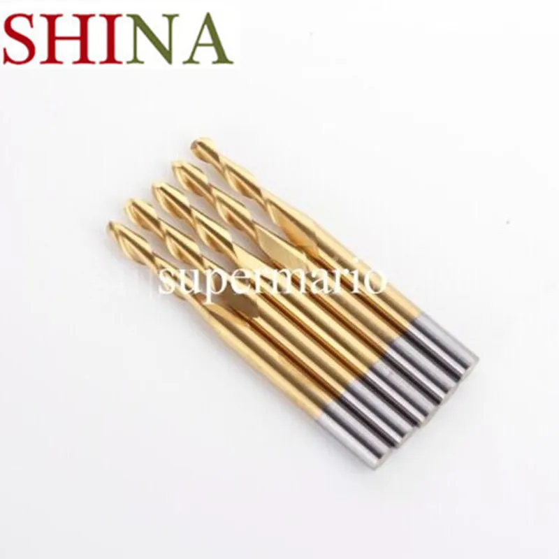 10pcs-1-8-2-5mm-x12mm-Titanium-Coated-Carbide-CNC-Ball-Nose-Bit-Two-Double-Flute (1)