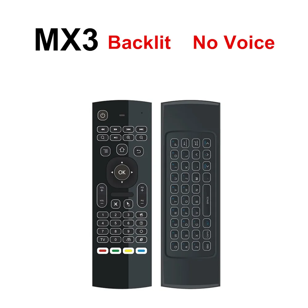 MX3 Air mouse умный пульт дистанционного управления с подсветкой MX3 Pro 2,4G Беспроводная клавиатура IR Learning для Android Box T9 X96 mini - Цвет: EN Backlit no mic