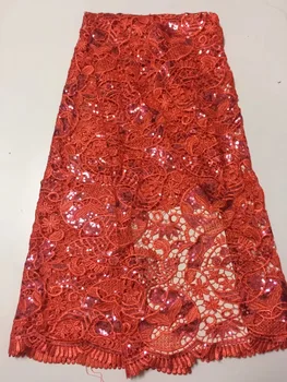 

NEW High Quality 2019 Tulle sequins Water soluble lace French Nigerian Lace Fabrics Embroidered Guipure African 3d Lace Fabric