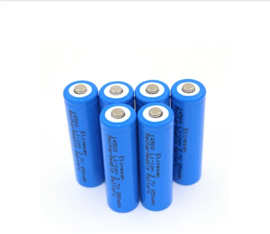 6 шт./лот Etinesan 14500 3 7 V 850mAh Защищенный Литий-ионный аккумулятор для фонарика факела