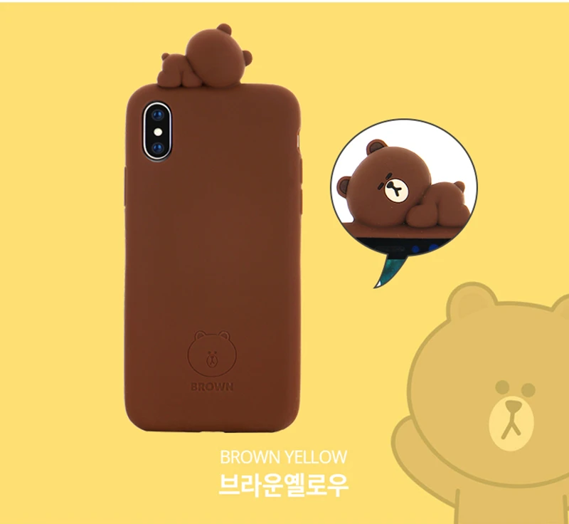 Горячая Корея мультфильм спящий 3D Медведь Ke Ni Кролик Силиконовый чехол для пары мягкий чехол для iphone 6 7 8 plus X XR XS MAX чехол для телефона s