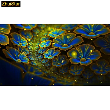 

5D Diy diamond painting cross stitch "Blue Flowers" Full Square Diamond embroidery Needlework Rhinestone Mosaic Crafts 1231