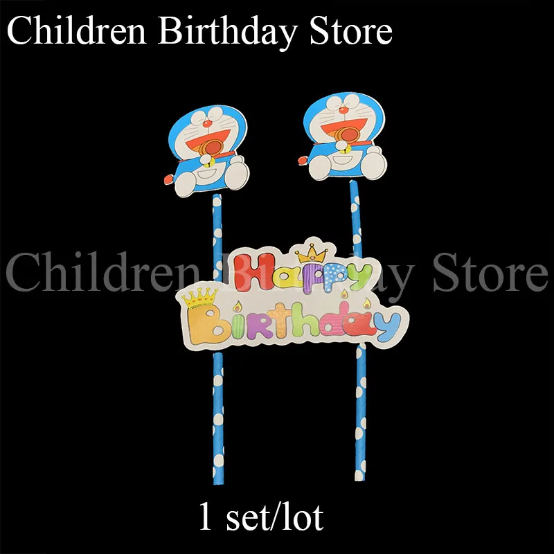 

1set/lot Doraemon cake topper Doraemon birthday party decorations Doraemon cake flags party supplies