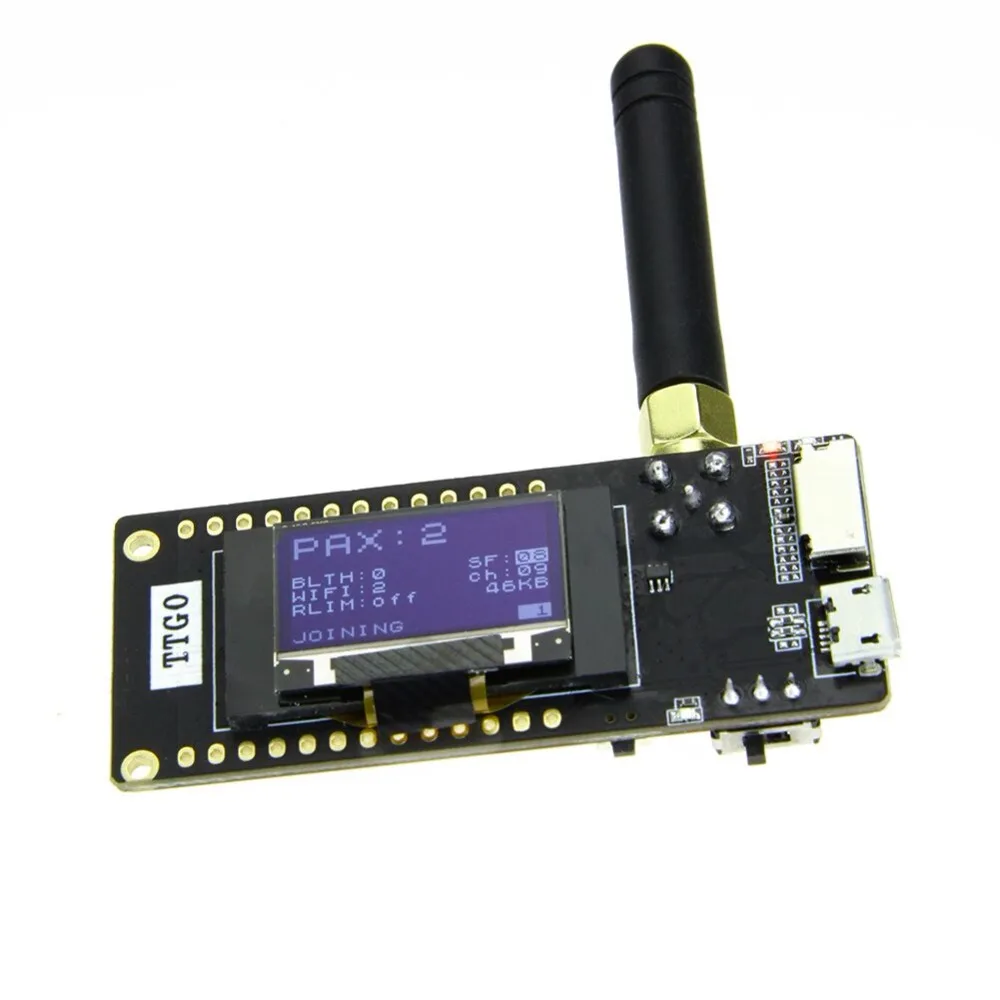 TTGO LoRa32 V2.1_1.6 version 868/915Mhz ESP32 LoRa OLED 0.96 Inch SD Card ESP-32 SMA Bluetooth WIFI wireless Module
TTGO LoRa32 V2.1_1.6 version 868/915Mhz ESP32 LoRa OLED 0.96 Inch SD Card ESP-32 SMA Bluetooth WIFI wireless Module