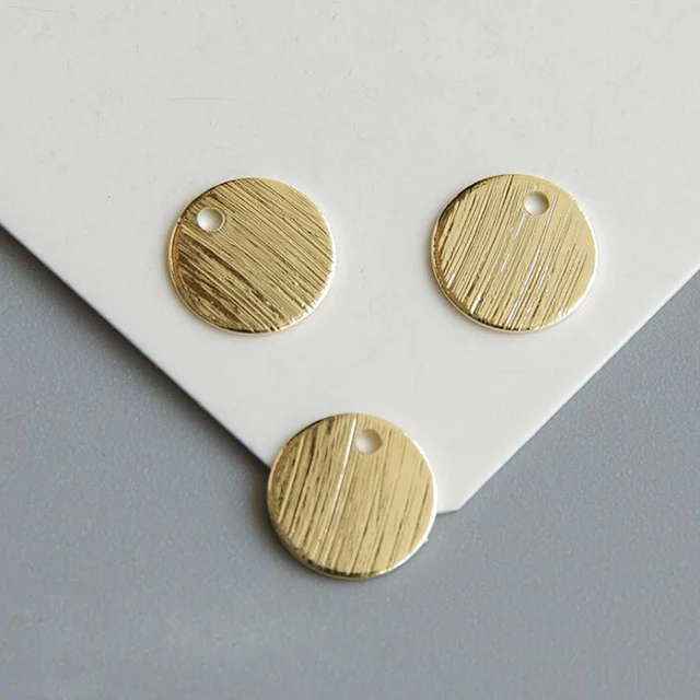 gold filled brushed round sheet flat tag floating beads for making gold sheet metal for jewelry making
