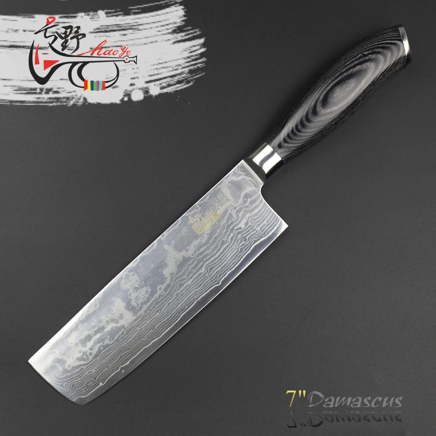 HAOYE damascus vegetable knives Asian kitchen knife high quality vg10
