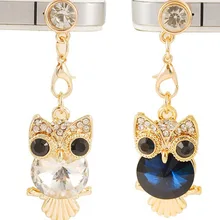 Милые большие глаза Хрустальная Сова Мобильная Пылезащитная заглушка для телефона Разъем для наушников подходит для всех 3,5 мм отверстие для наушников