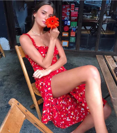 

Women Sexy The Juliet Rouge Fleur Button Front Waisted Silk Dress