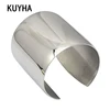 Trendy Cuff Bangles For Women Stainless Steel Gold Silver Color Rainbow Brand Present Wristband Bracelet Punk Jewelry 1