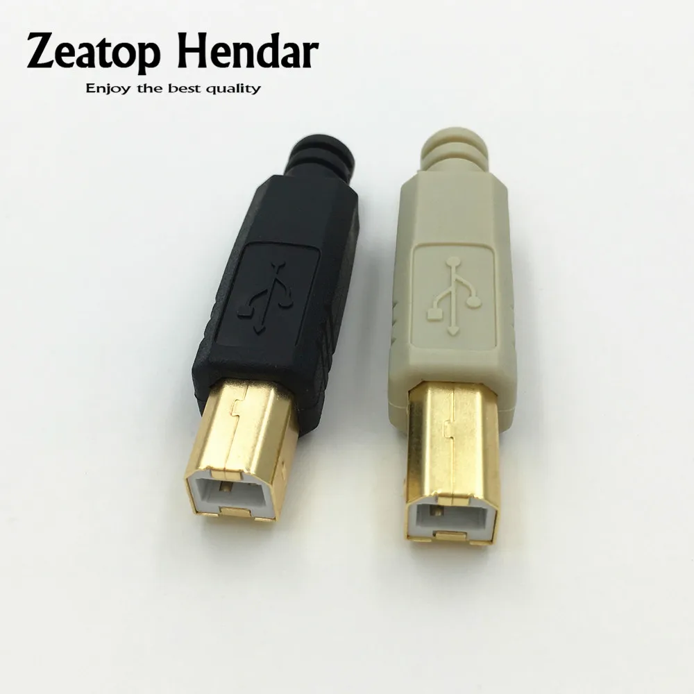 

2Pcs Gold plated DIY USB 2.0 B Type 4 Pin Male Printer Port Assembly Adapter Connector Plug Socket Solder Plastic Shell