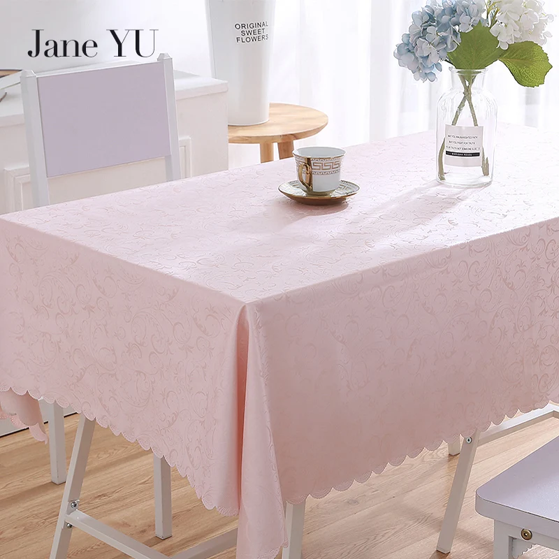 JaneYU Waterproof Oilproof Table Cloth Wipe Clean PVC Tablecloth Dining Kitchen Table Cover Protector OILCLOTH FABRIC COVER