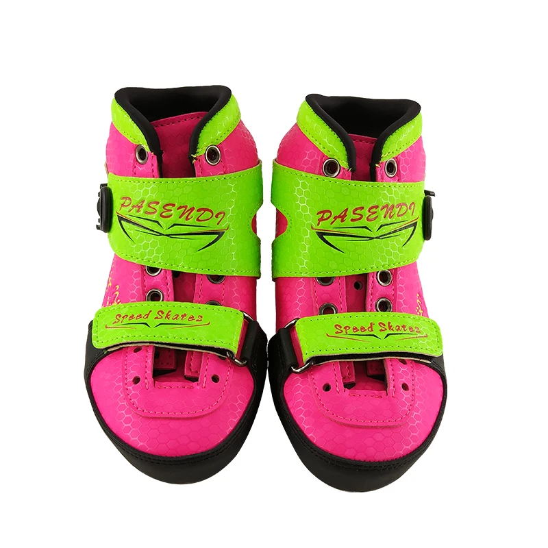 PASENDI регулируемые коньки дети роликовые коньки обувь ребенок роликовые коньки сапоги розовый синий 4 размер отрегулировать для детей скейт обувь
