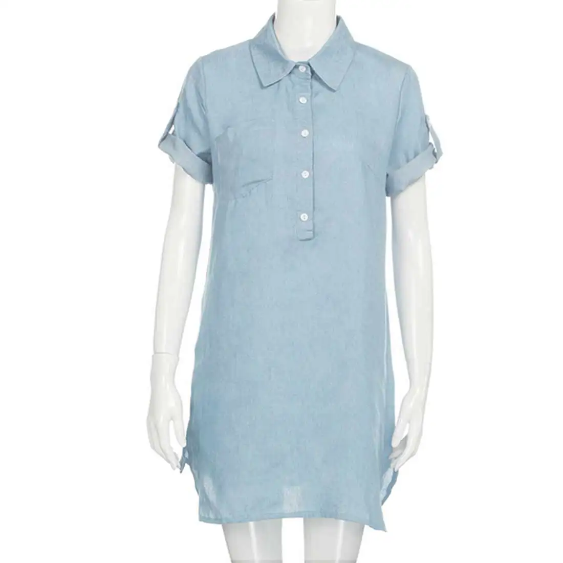 

summer women denim dresses short sleeves loose A word dresses plus size Casual Sexy College style Jeans dresses