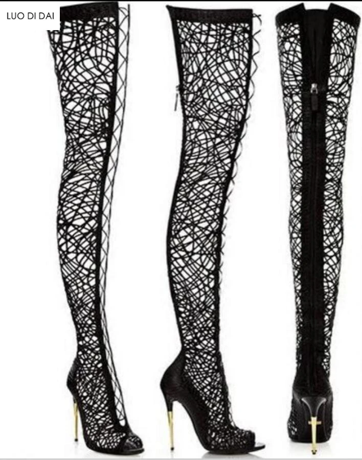 thigh high boots with toes out