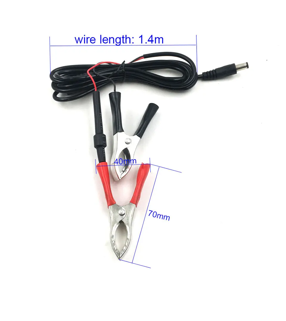 Car Battery Alligator Clips to Male DC Connector 5.52.1mm Plug Adapter for Automobile with 1.4m Wire DIY Outdoor LED Lighting (2)